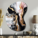 Black Gold Marble Splash I - Asymmetric Metal Wall Art