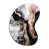 Black Gold Marble Splash I - Asymmetric Metal Wall Art