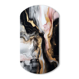 Black Gold Marble Splash I - Asymmetric Metal Wall Art