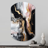 Black Gold Marble Splash I - Asymmetric Metal Wall Art