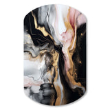 Black Gold Marble Splash I - Asymmetric Metal Wall Art