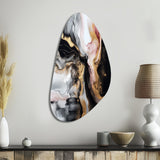 Black Gold Marble Splash I - Asymmetric Metal Wall Art