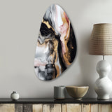 Black Gold Marble Splash I - Asymmetric Metal Wall Art