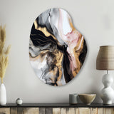 Black Gold Marble Splash I - Asymmetric Metal Wall Art