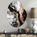 Black Gold Marble Splash I - Asymmetric Metal Wall Art