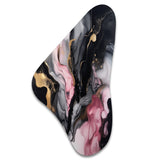 Black Gold Marble Splash II - Asymmetric Metal Wall Art