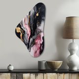 Black Gold Marble Splash II - Asymmetric Metal Wall Art