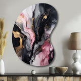 Black Gold Marble Splash II - Asymmetric Metal Wall Art