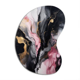 Black Gold Marble Splash II - Asymmetric Metal Wall Art