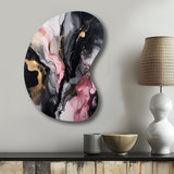 Black Gold Marble Splash II - Asymmetric Metal Wall Art