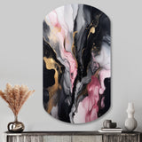 Black Gold Marble Splash II - Asymmetric Metal Wall Art