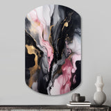 Black Gold Marble Splash II - Asymmetric Metal Wall Art