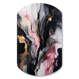 Black Gold Marble Splash II - Asymmetric Metal Wall Art