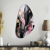 Black Gold Marble Splash II - Asymmetric Metal Wall Art