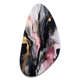 Black Gold Marble Splash II - Asymmetric Metal Wall Art