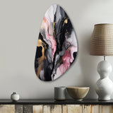 Black Gold Marble Splash II - Asymmetric Metal Wall Art