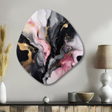 Black Gold Marble Splash II - Asymmetric Metal Wall Art