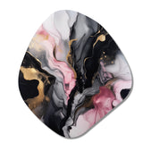 Black Gold Marble Splash II - Asymmetric Metal Wall Art