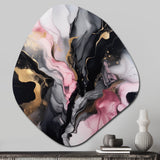 Black Gold Marble Splash II - Asymmetric Metal Wall Art