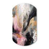 Pink Gold Texture Splash Marble III - Asymmetric Metal Wall Art