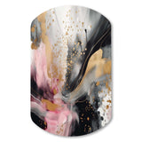 Pink Gold Texture Splash Marble III - Asymmetric Metal Wall Art