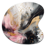 Pink Gold Texture Splash Marble III - Asymmetric Metal Wall Art