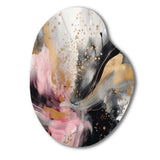 Pink Gold Texture Splash Marble III - Asymmetric Metal Wall Art