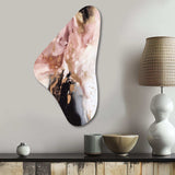 Pink Gold Marble Texture I - Asymmetric Metal Wall Art