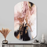 Pink Gold Marble Texture I - Asymmetric Metal Wall Art