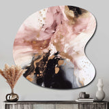 Pink Gold Marble Texture I - Asymmetric Metal Wall Art