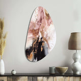 Pink Gold Marble Texture I - Asymmetric Metal Wall Art