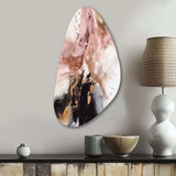 Pink Gold Marble Texture I - Asymmetric Metal Wall Art