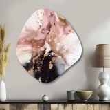 Pink Gold Marble Texture I - Asymmetric Metal Wall Art