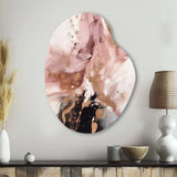 Pink Gold Marble Texture I - Asymmetric Metal Wall Art