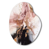 Pink Gold Marble Texture I - Asymmetric Metal Wall Art