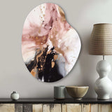 Pink Gold Marble Texture I - Asymmetric Metal Wall Art