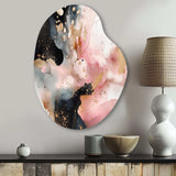 Pink Gold Marble Texture II - Asymmetric Metal Wall Art