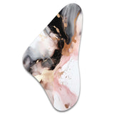 Pink Black Textured Splash Marble I - Asymmetric Metal Wall Art