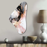 Pink Black Textured Splash Marble I - Asymmetric Metal Wall Art