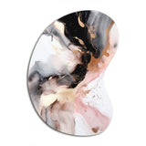 Pink Black Textured Splash Marble I - Asymmetric Metal Wall Art