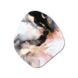 Pink Black Textured Splash Marble I - Asymmetric Metal Wall Art