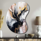 Pink Black Textured Splash Marble II - Asymmetric Metal Wall Art