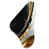 Black Gold Abstract Shapes Marble I - Asymmetric Metal Wall Art