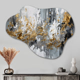 Black And White Delicate Brushstrokes I - Asymmetric Metal Wall Art