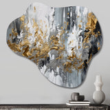 Black And White Delicate Brushstrokes I - Asymmetric Metal Wall Art