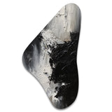 Black And White Delicate Brushstrokes II - Asymmetric Metal Wall Art