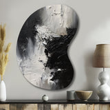 Black And White Delicate Brushstrokes II - Asymmetric Metal Wall Art