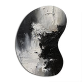 Black And White Delicate Brushstrokes II - Asymmetric Metal Wall Art