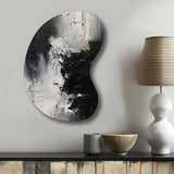 Black And White Delicate Brushstrokes II - Asymmetric Metal Wall Art