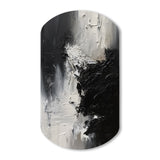 Black And White Delicate Brushstrokes II - Asymmetric Metal Wall Art